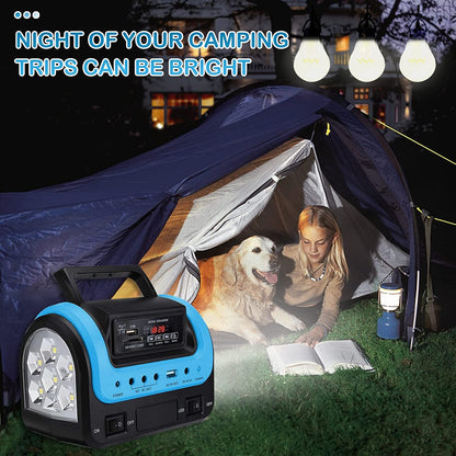 Skørter | Portable solar generator with flashlight for home use camping emergency