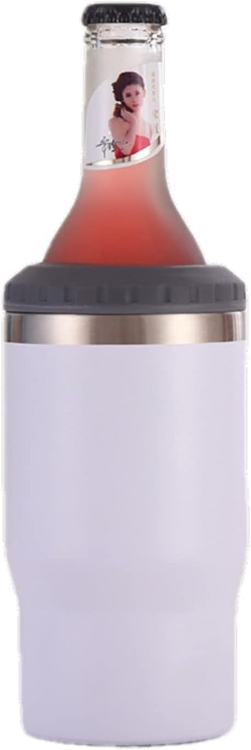 Skorter | 4 in 1 stainless steel can/bottle insulator, 14Oz two-way lid SUS insulated can cooler, beer bottle holder (Black)