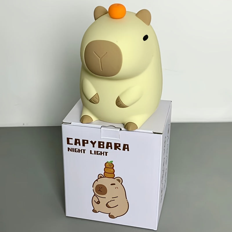 Skorter | CapyGlow - Cute Capybara Night Light with USB Rechargeable Silicone Lamp