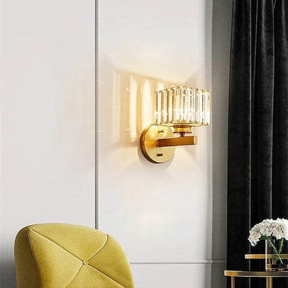 Skorter | Herbert Modern LED Wall Lamp - Indoor - Black - Bedroom - Crystal/Metal