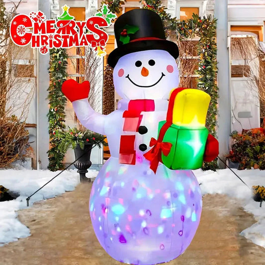 Skorter | 5FT rotating Christmas inflatable snowman decoration with 360° colorful LED lights