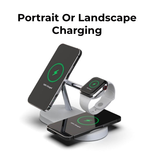 Skorter | 4-in-1 Wireless Charging Station - Magnetic Qi Charger for Phone, Watch & Earbuds