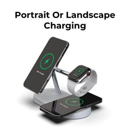 Skorter | 4-in-1 Wireless Charging Station - Magnetic Qi Charger for Phone, Watch & Earbuds