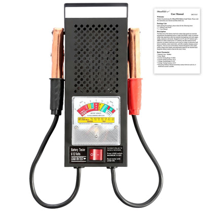 Skorter | 6-12V Car Battery Tester with Heavy Insulated Copper Clamps