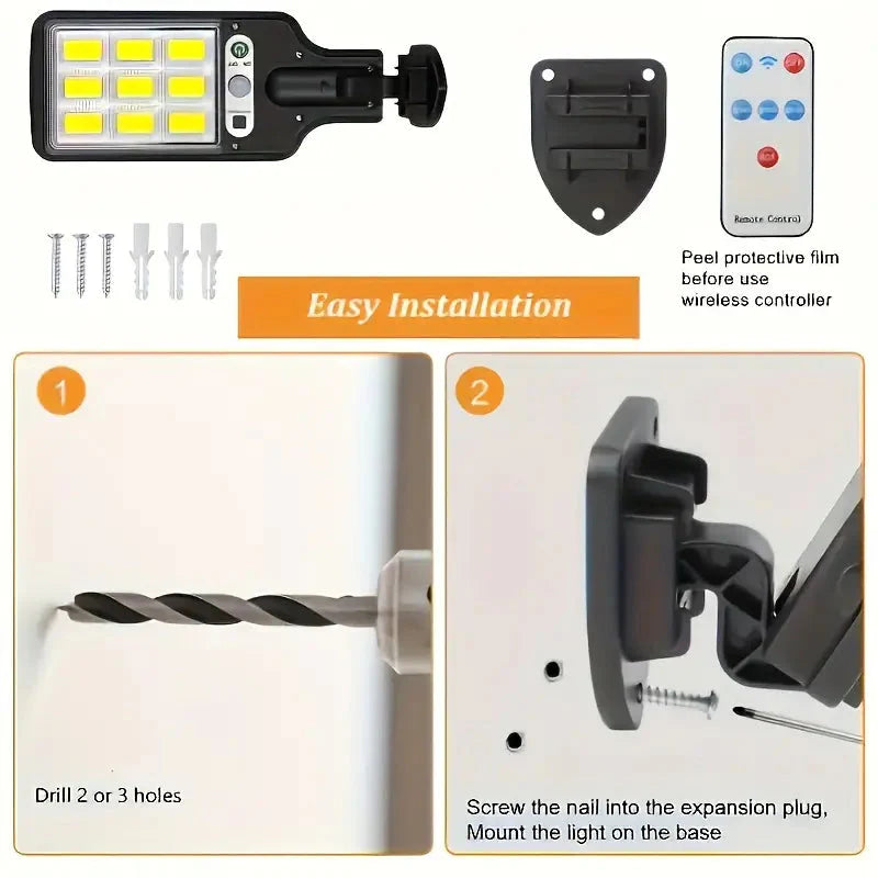 Skorter | 6-Pack: Solar Powered Motion Sensor Outdoor Garden Lighting with 108 COB LED Lights