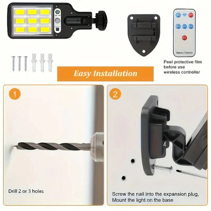 Skorter | 6-Pack: Solar Powered Motion Sensor Outdoor Garden Lighting with 108 COB LED Lights