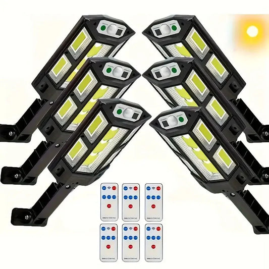 Skorter | 6-Pack: Solar-powered motion sensor outdoor garden lighting with 108 COB LED lamps