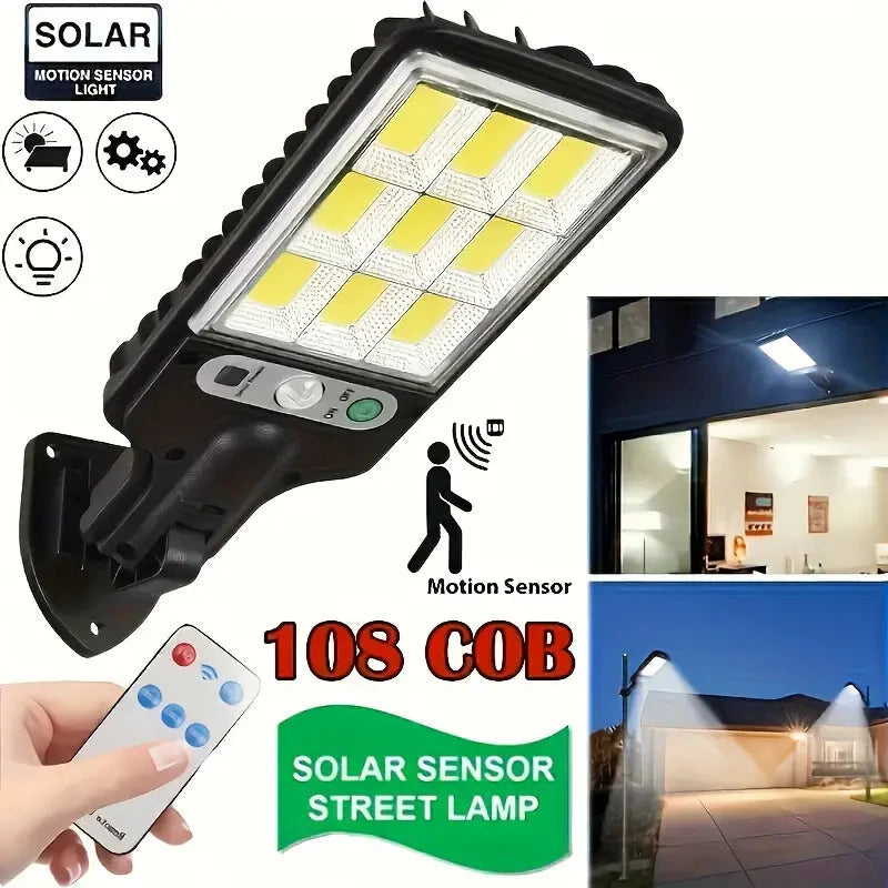 Skorter | 6-Pack: Solar Powered Motion Sensor Outdoor Garden Lighting with 108 COB LED Lights