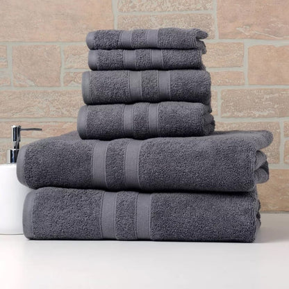 Skorter | 6-piece Bib Hjem Absorbent 100% Egyptian Cotton Towel Rack