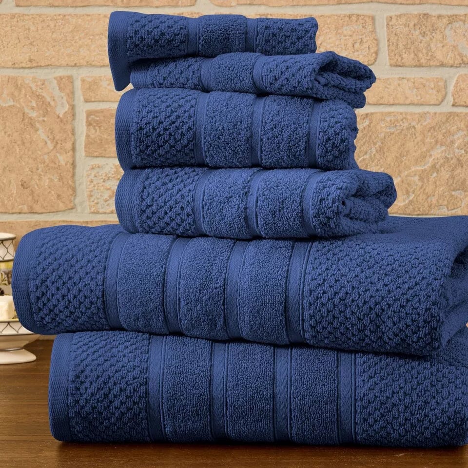 Skorter | 6-piece Bib Hjem Absorbent 100% Egyptian Cotton Towel Rack