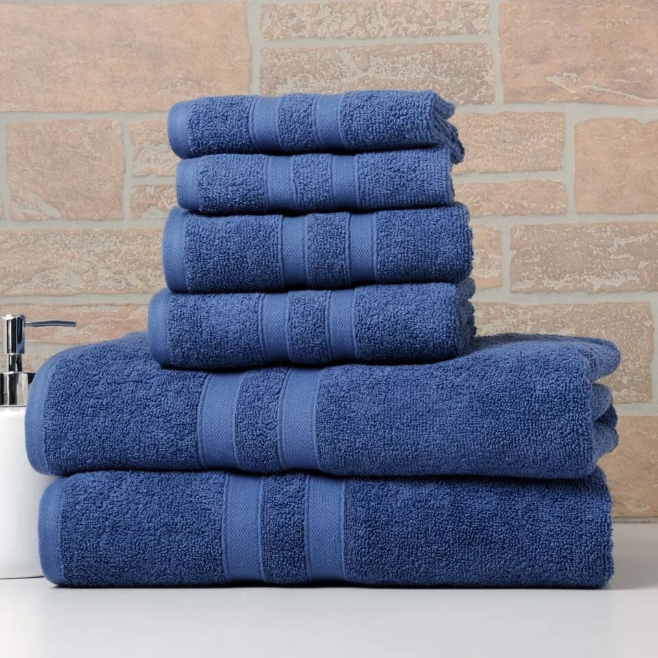Skorter | 6-piece Bib Hjem Absorbent 100% Egyptian Cotton Towel Rack