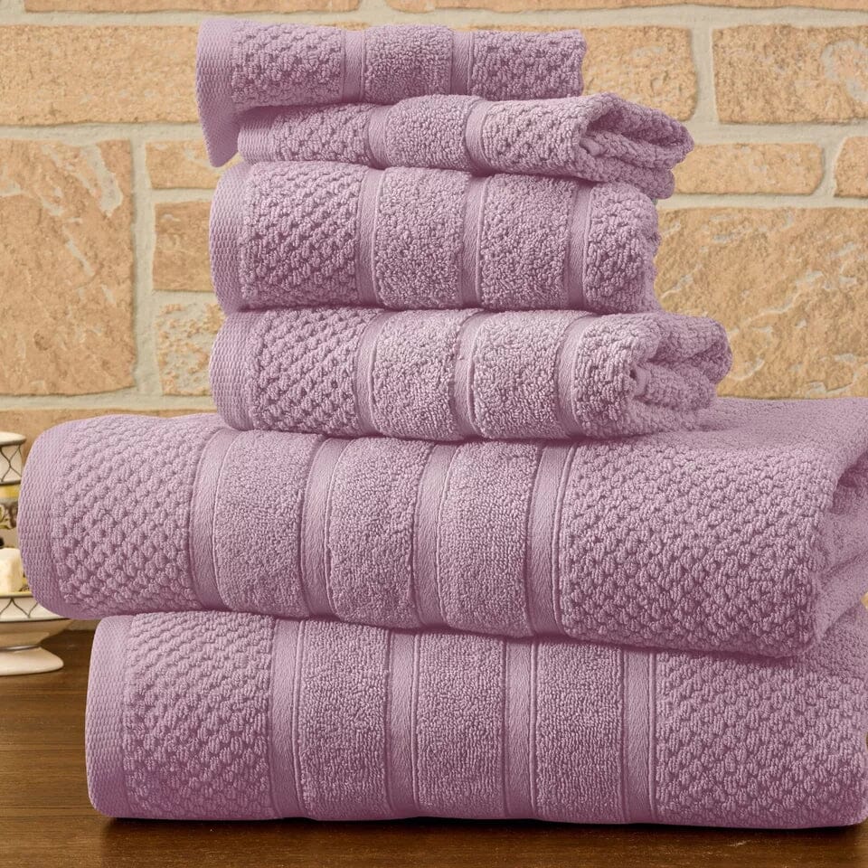 Skorter | 6-piece Bib Hjem Absorbent 100% Egyptian Cotton Towel Rack