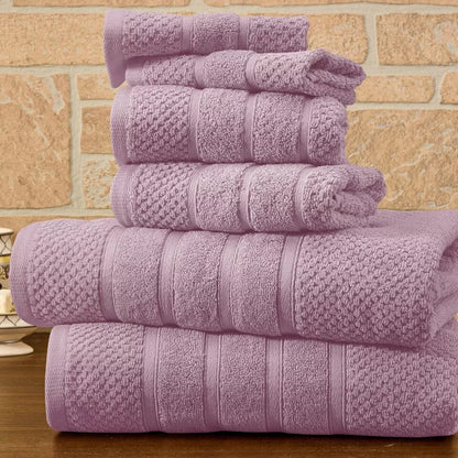 Skorter | 6-piece Bib Hjem Absorbent 100% Egyptian Cotton Towel Rack