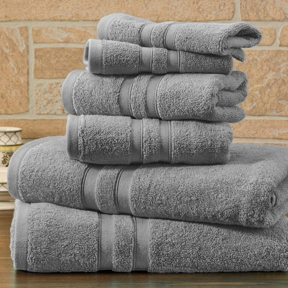 Skorter | 6-piece Bib Hjem Absorbent 100% Egyptian Cotton Towel Rack