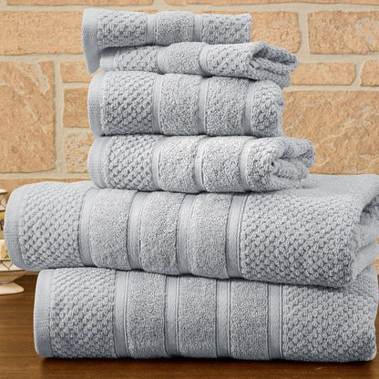 Skorter | 6-piece Bib Hjem Absorbent 100% Egyptian Cotton Towel Rack