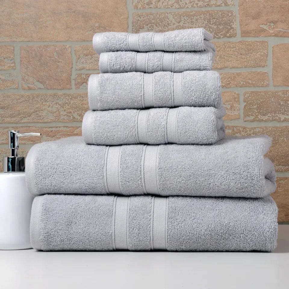 Skorter | 6-piece Bib Hjem Absorbent 100% Egyptian Cotton Towel Rack