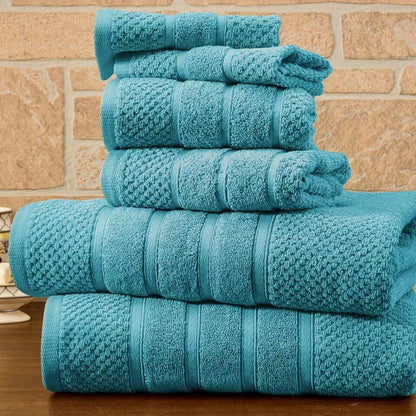 Skorter | 6-piece Bib Home Absorbent 100% Egyptian Cotton Towel Set