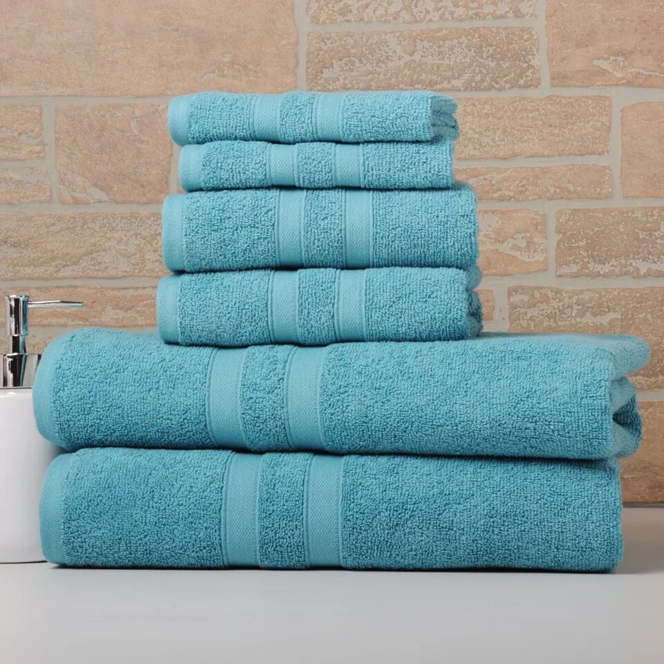 Skorter | 6-piece Bib Home Absorbent 100% Egyptian Cotton Towel Set