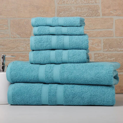 Skorter | 6-piece Bib Hjem Absorbent 100% Egyptian Cotton Towel Rack