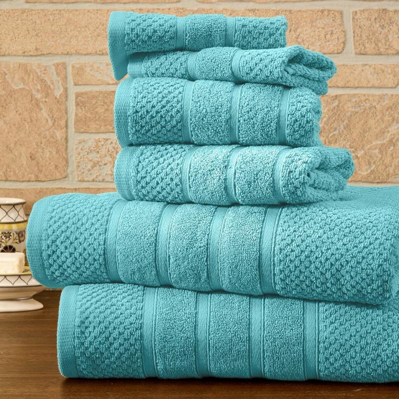 Skorter | 6-piece Bib Hjem Absorbent 100% Egyptian Cotton Towel Rack