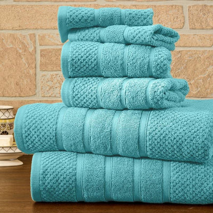 Skorter | 6-piece Bib Hjem Absorbent 100% Egyptian Cotton Towel Rack