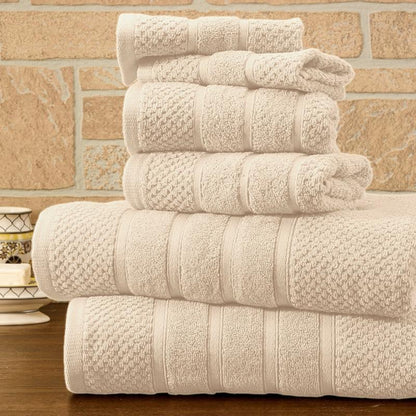 Skorter | 6-piece Bib Home Absorbent 100% Egyptian Cotton Towel Set