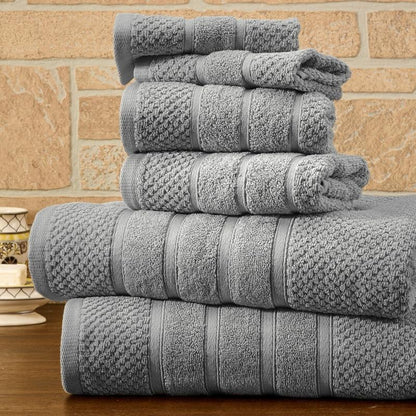 Skorter | 6-piece Bib Hjem Absorbent 100% Egyptian Cotton Towel Rack