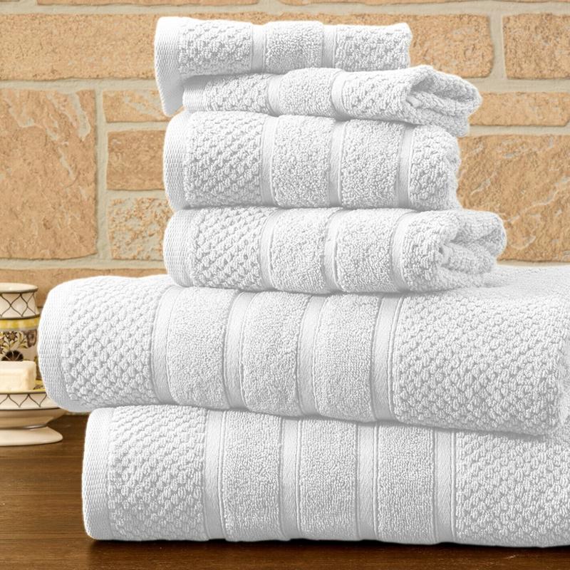 Skorter | 6-piece Bib Hjem Absorbent 100% Egyptian Cotton Towel Rack