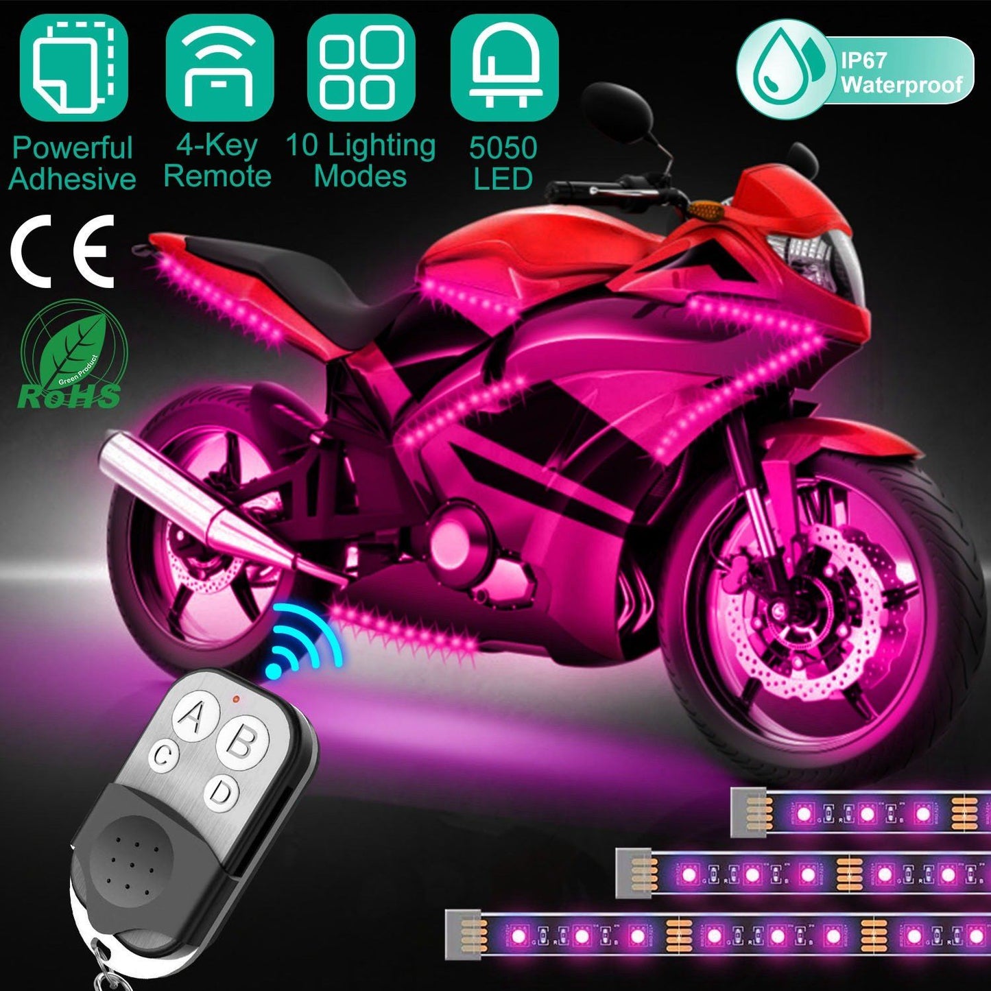 Skorter | 6-Piece: Motorcycle LED Light Strips