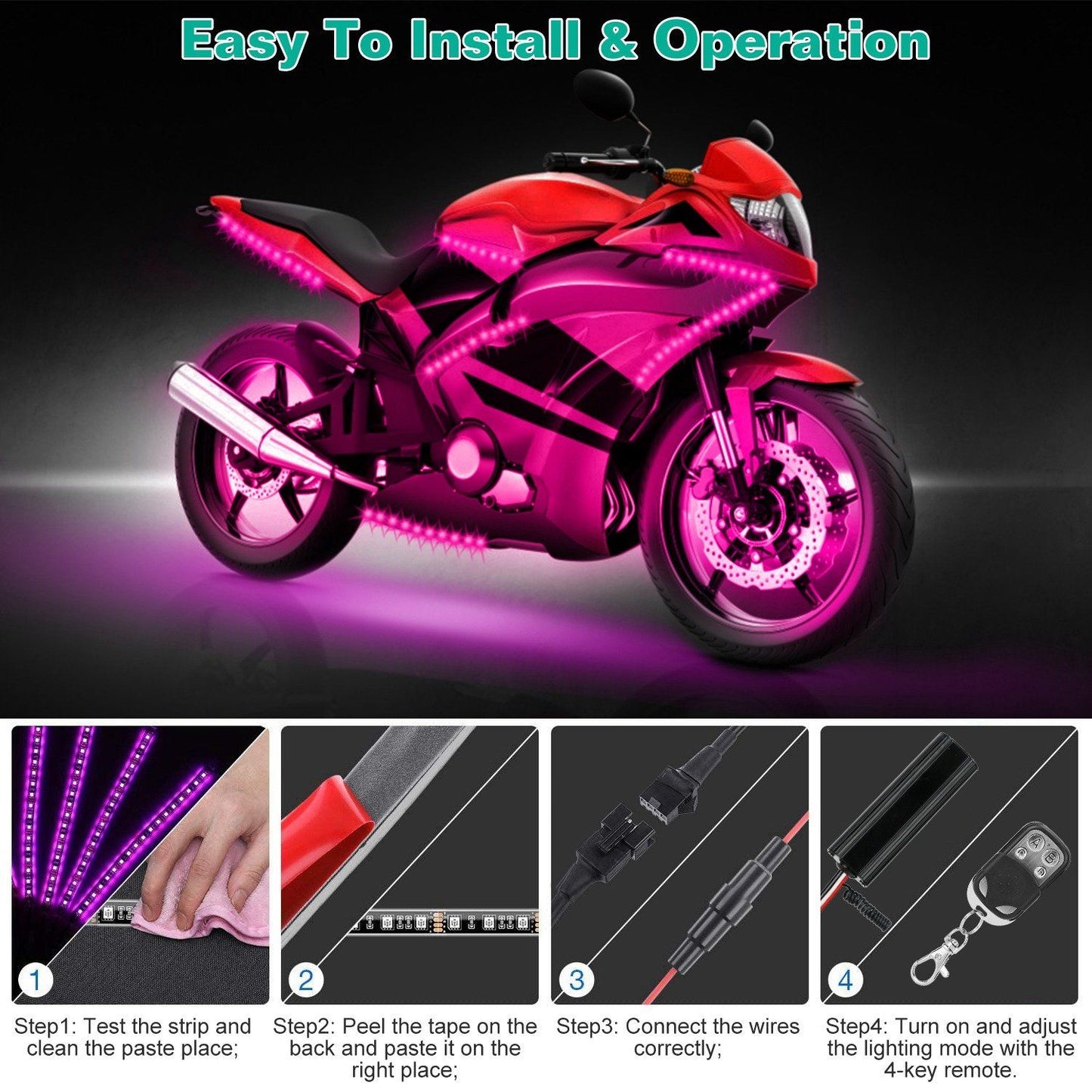 Skorter | 6-Piece: Motorcycle LED Light Strips