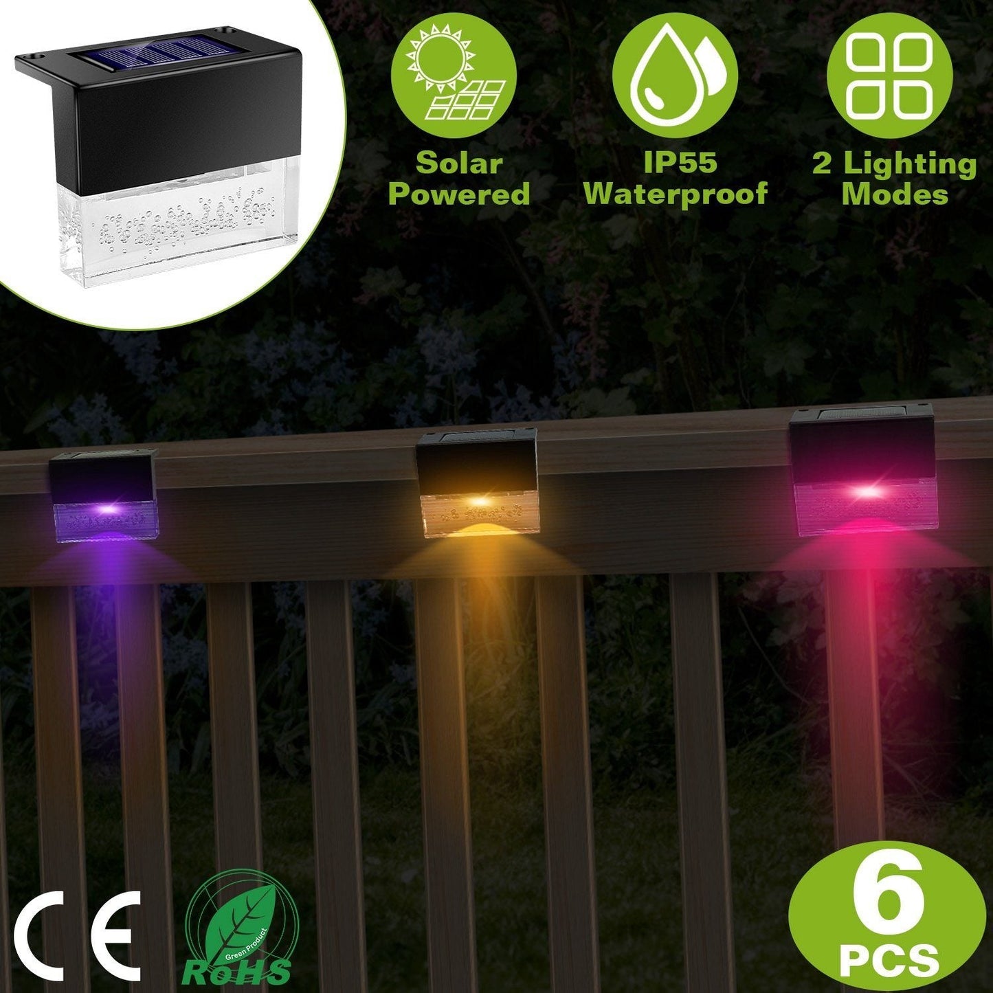 Skorter | 6-Piece: Solar-Powered Acrylic Decorative Garden Mark Lights
