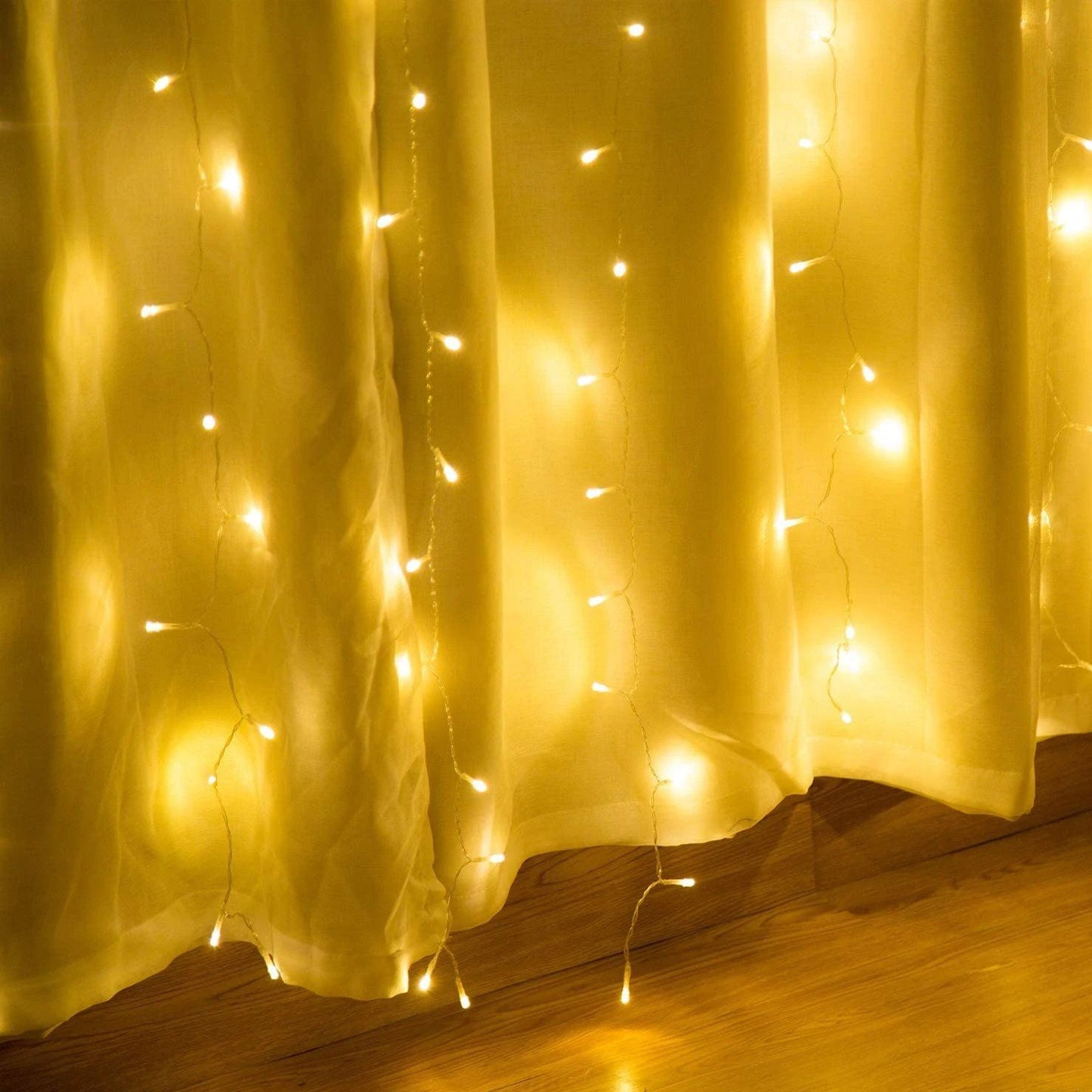 Skorter | 600 LED 9.8 x 19.6 FT. LED Curtain Lights with 8 Lighting Modes and Memory Function