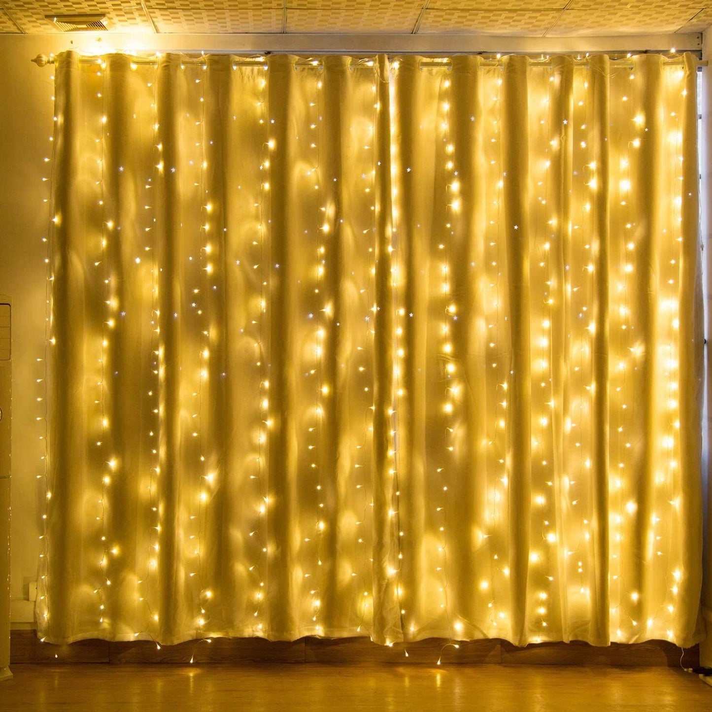 Skorter | 600 LED 9.8 x 19.6 FT. LED Curtain Lights with 8 Lighting Modes and Memory Function