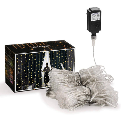 Skorter | 600 LED 9.8 x 19.6 FT. LED Curtain Lights with 8 Lighting Modes and Memory Function
