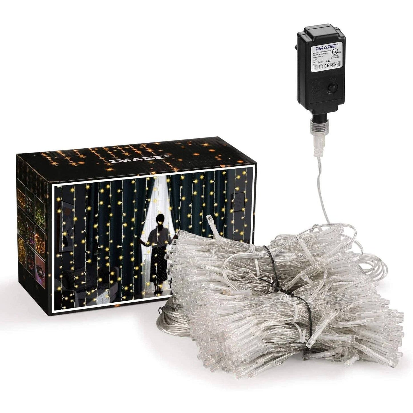 Skorter | 600 LED 9.8 x 19.6 FT. LED curtain lights with 8 light modes and memory function