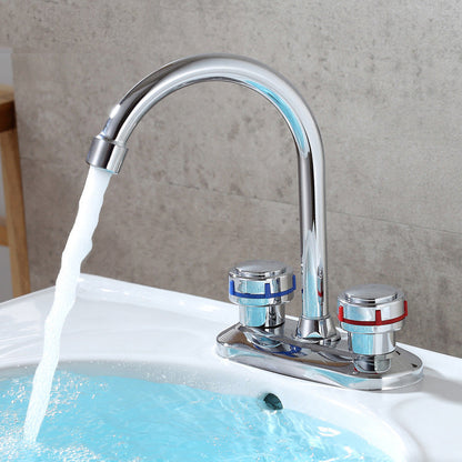 Skorter | 1or2-Handle Brushed Nickel Widespread Faucet 2 Hole Center Set Sink Faucet