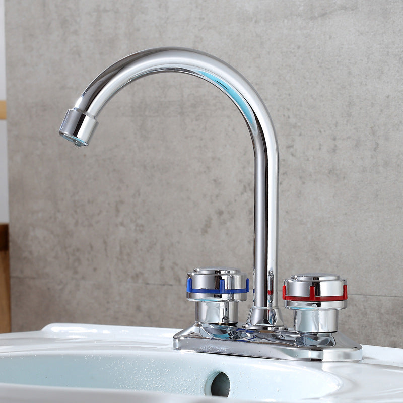 Skorter | 1or2-Handle Brushed Nickel Widespread Faucet 2 Hole Center Set Sink Faucet