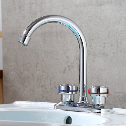 Skorter | 1or2-Handle Brushed Nickel Widespread Faucet 2 Hole Center Set Sink Faucet