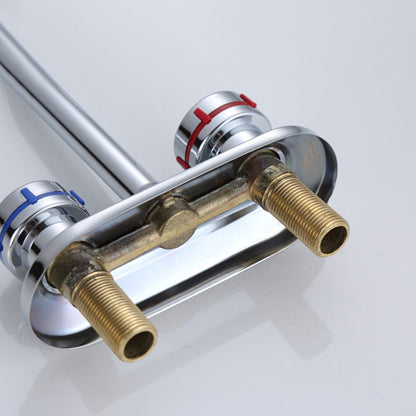 Skorter | 1or2-Handle Brushed Nickel Widespread Faucet 2 Hole Center Set Sink Faucet