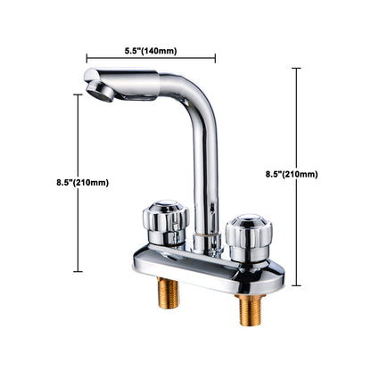 Skorter | 2-Handle Brushed Nickel Wide Spout Faucet 2-Hole Centered Bathroom Sink Faucet with Brass