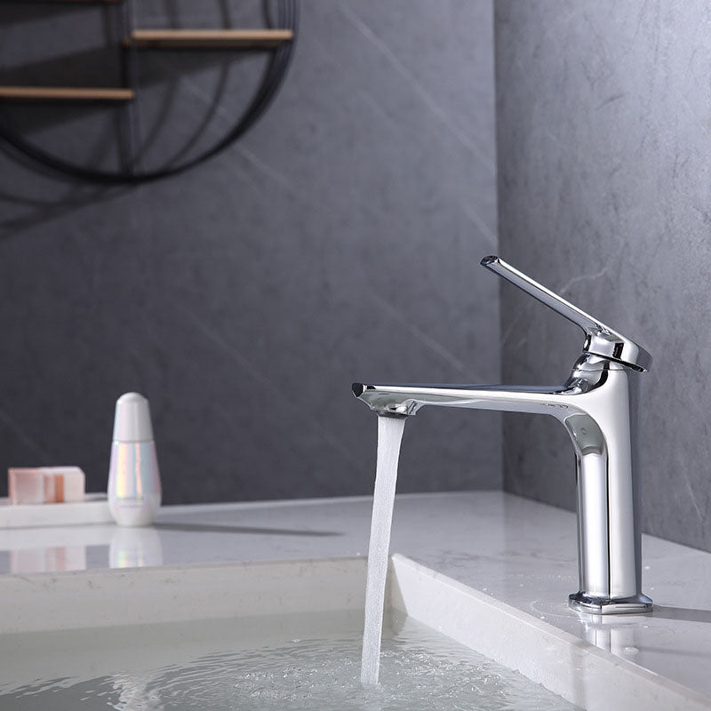 Skorter | Modern faucet brass lever handles low arc sink bathroom faucet