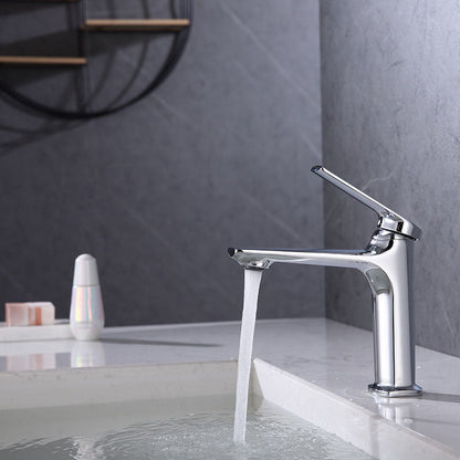 Skorter | Modern faucet brass lever handles low arc sink bathroom faucet