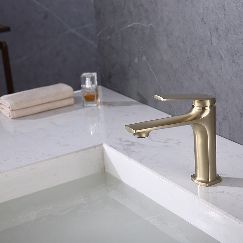 Skorter | Modern faucet brass lever handles low arc sink bathroom faucet