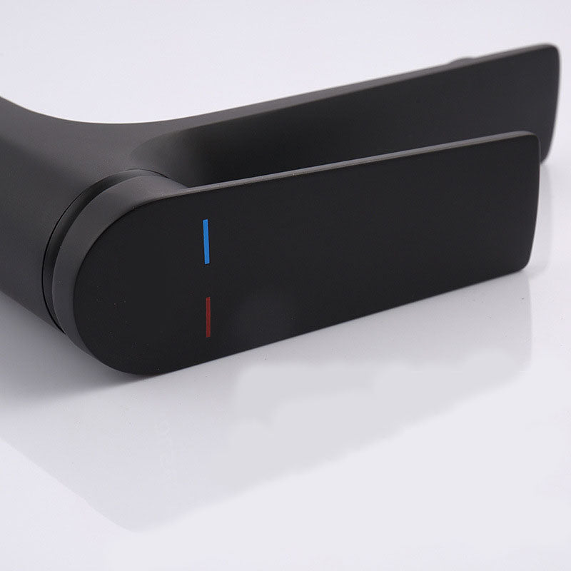 Skorter | Modern faucet brass lever handles low arc sink bathroom faucet