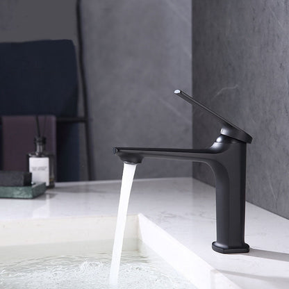 Skorter | Modern faucet brass lever handles low arc sink bathroom faucet