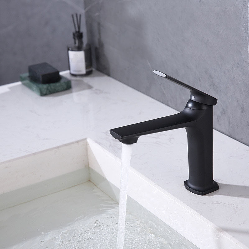 Skorter | Modern faucet brass lever handles low arc sink bathroom faucet