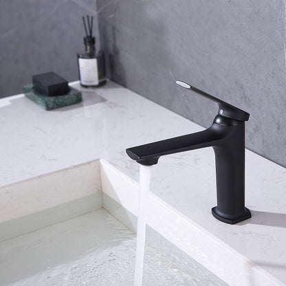 Skorter | Modern faucet brass lever handles low arc sink bathroom faucet