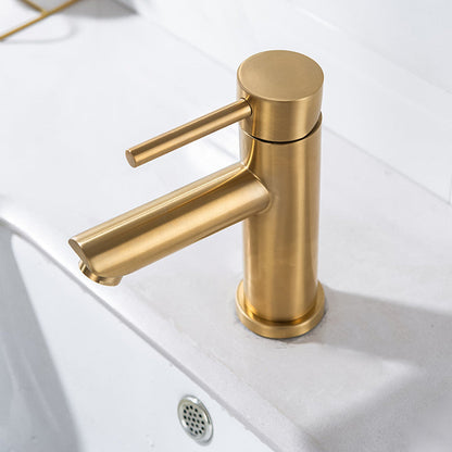 Skorter | 1-Handle Gold Nickel Wide-Running Faucet Single Hole Lever Sink Faucet with Drain