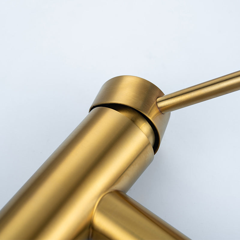 Skorter | 1-Handle Gold Nickel Wide-Running Faucet Single Hole Lever Sink Faucet with Drain