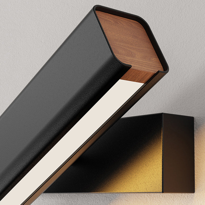 Skorter | Aqsa Modern LED Wall Lamp Indoor Reversible Rectangular Metal/Wood Living Room